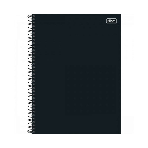 Caderno Universitário Capa Dura 1X1 80 Folhas Preto Tilibra