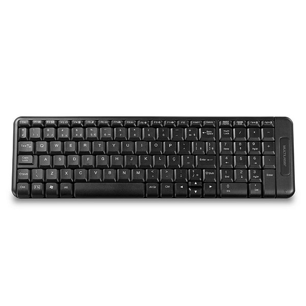 Teclado Sem Fio Multilaser Slim Preto USB - TC214