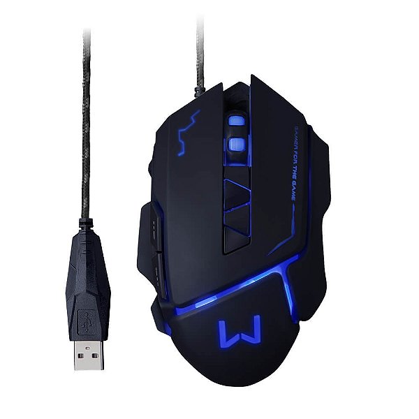 Mouse Gamer Multilaser 3200 Dpi Preto Usb Warrior - MO261