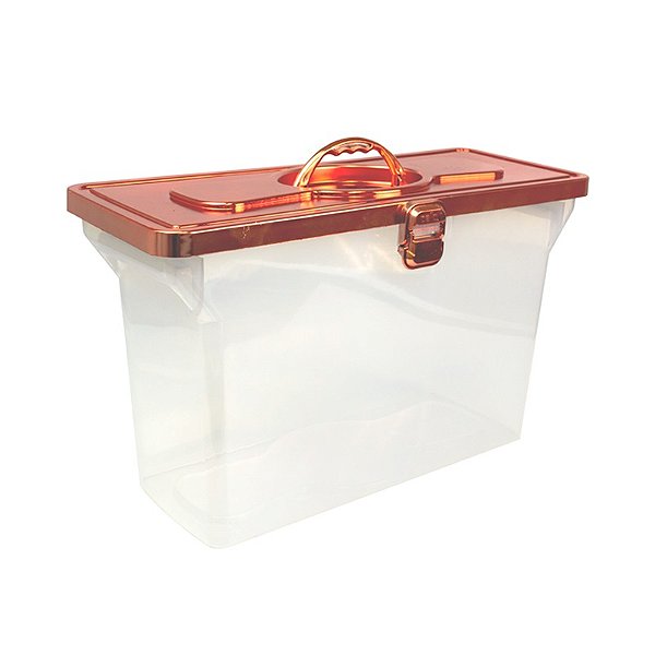 Maleta Para DVD Player Com Alça e Chave - Vaultz - Preta (9,5 x 30 x 22,5 cm) Ref. 801264