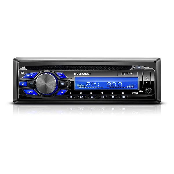 Radio Automotivo Freedom MP3 Player com Radio e CD + Entrada USB E Bluetooth - P3239 - Multilaser