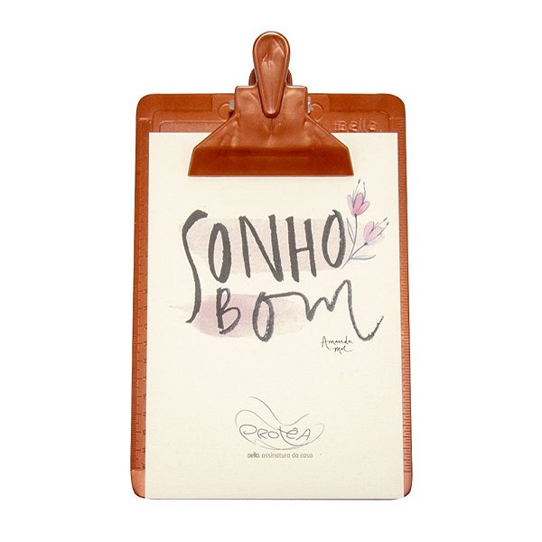 Prancheta Dello 1/2 Ofício Amanda Mol Cobre 3008-CB