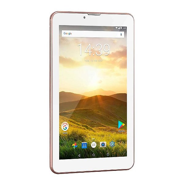 Tablet Multilaser M7 4G Plus Quad Core 1GB RAM Câmera Tela 7" Memória 8GB Golden Rose - NB286