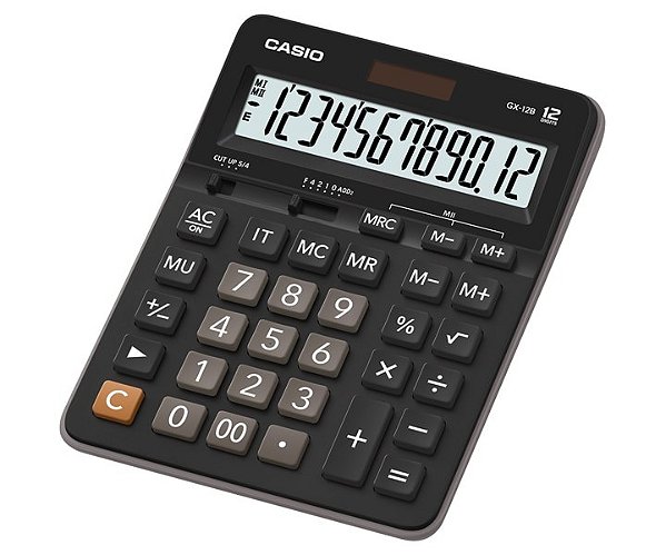 Calculadora de Mesa 12 Dígitos Big Display Preta CASIO GX-12B-BK-W-DC