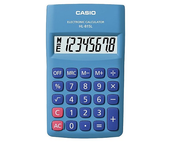Calculadora de Bolso 8 Dígitos 4 Operações Azul CASIO HL-815L-BU-S-DP