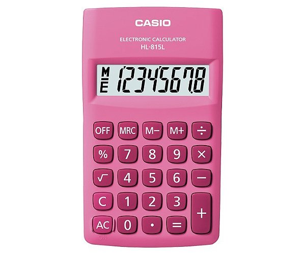Calculadora de Bolso 8 Dígitos 4 Operações Rosa CASIO HL-815L-PK-S4-DP
