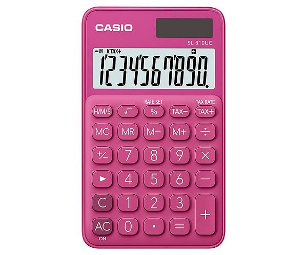 Calculadora de Bolso 10 Dígitos Cálculo de Hora Pink CASIO SL-310UC-RD-N-DC