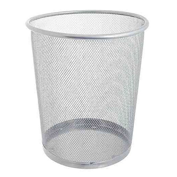 Cesto De Lixo Aramado Prata 27cm Kaz KZ08225