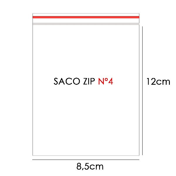 Saco Incolor Zip Zap Nº4 8,5x12x0,08cm PCT C/100 UN