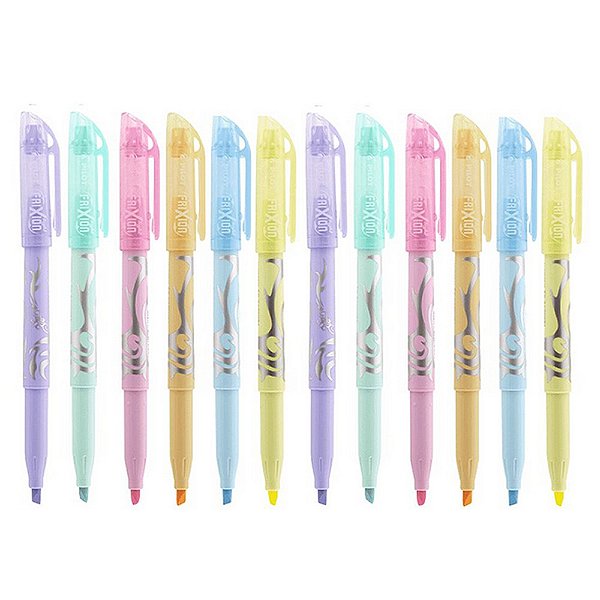 Kit Pincel Marca Texto Pilot Apagavel Frixion Light Pastel C/12 Unidades