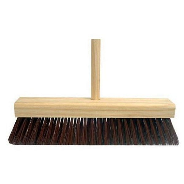 Kit Vassoura Prefeitura Piaçava 40cm com Cabo de Madeira 3 UN