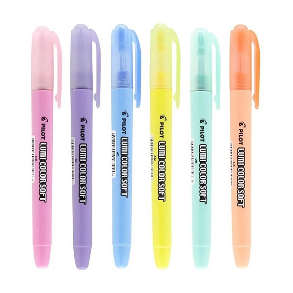 Kit Pincel Marca Texto Pilot Soft Pastel C/6 Unidades