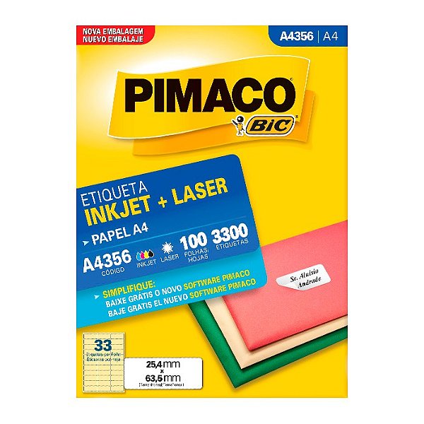 Etiqueta Pimaco InkJet+Laser Branca A4 356