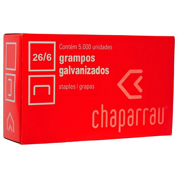 Grampo Galvanizado 26/6 Chaparrau CX C/5000 UN