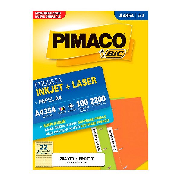 Etiqueta Pimaco InkJet+Laser Branca A4 354