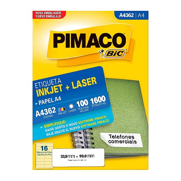 Etiqueta Pimaco InkJet+Laser Branca A4 362