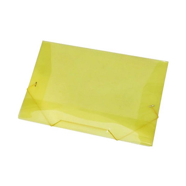 Pasta Plástica Simples Ofício Com Elástico Amarela ACP