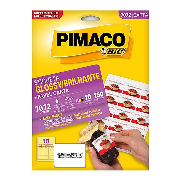 Etiqueta Pimaco Glossy Inkjet 104G 7072