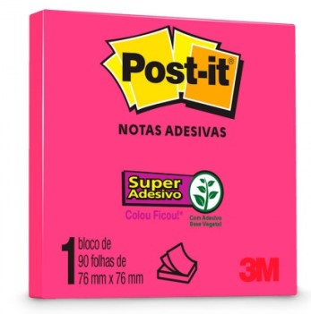 Bloco Adesivo Post-It 3M 76 X 76mm Pink 654