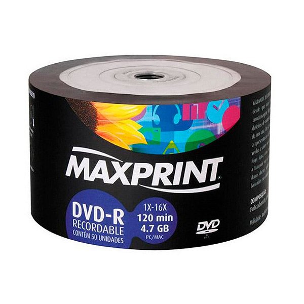 DVD-R Gravável 4.7GB Maxprint Bulk C/50 UN