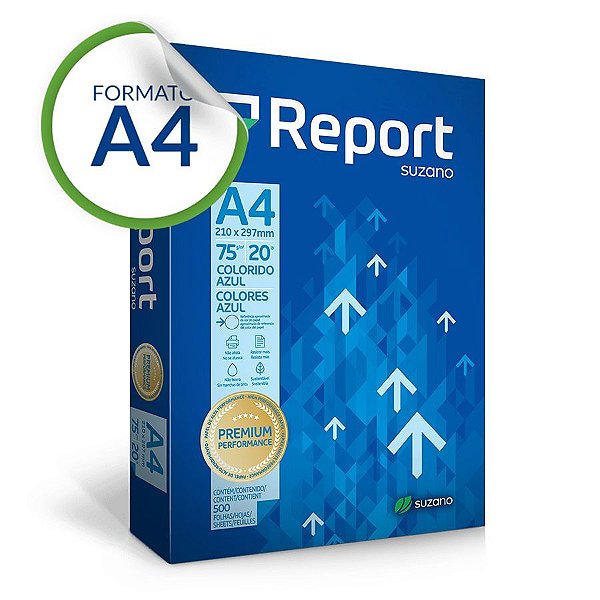 Papel Sulfite A-4 75G Report Azul PCT C/500FLS