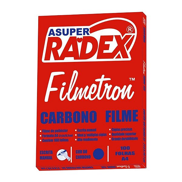 Carbono Azul Filme A4 Radex PCT C/100 Folhas