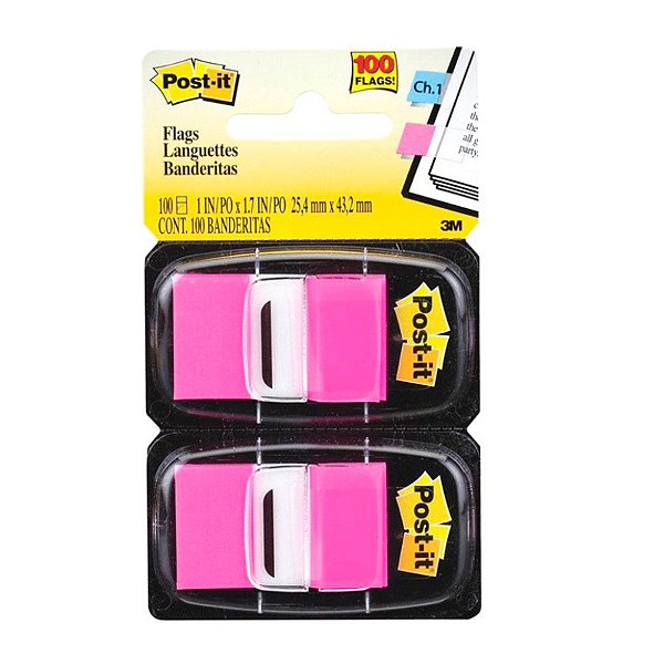 Bloco Adesivo Post-it 3M Flags Pink