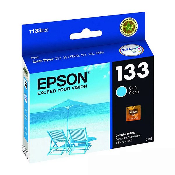 Cartucho Epson T133220 133 Ciano 5ml P/ Stylus