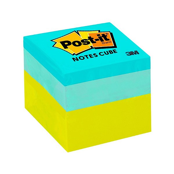 Bloco Adesivo Post-it 3M Cubo Neon 400 folhas