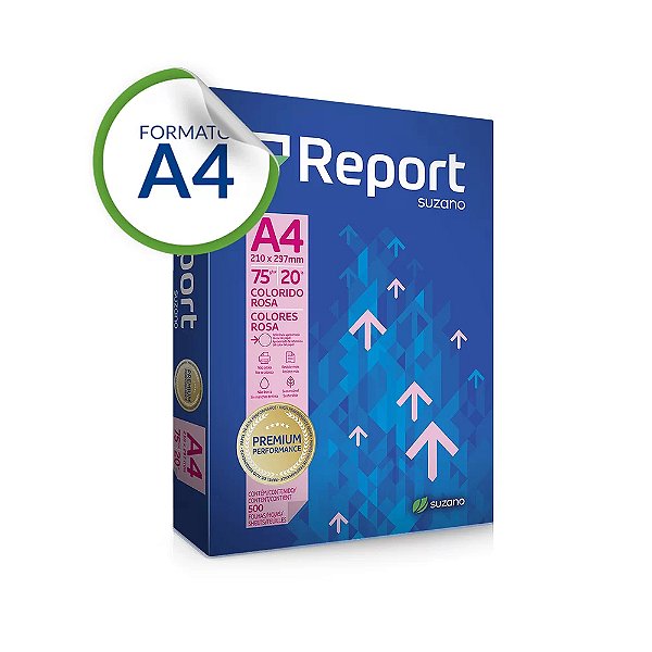 Papel Sulfite A-4 75G Report Rosa PCT C/500FLS