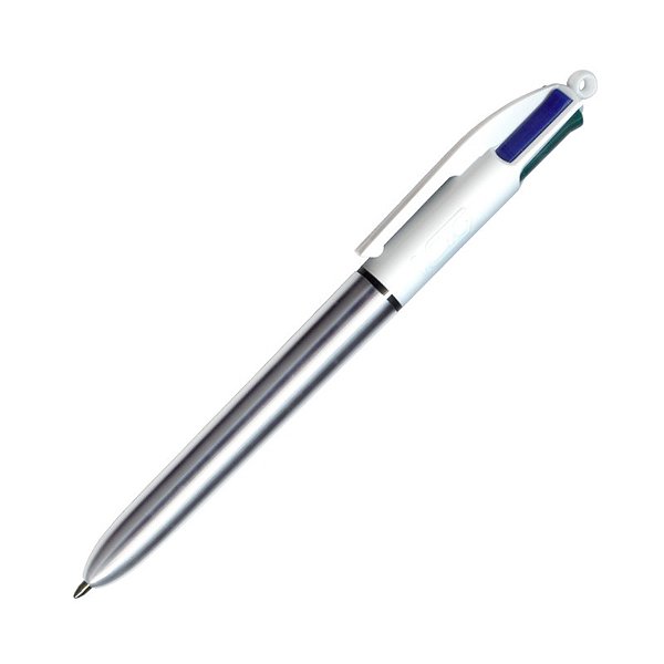 Caneta Esferográfica 4 Cores Metálica Prata BIC