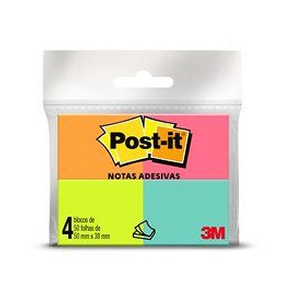 Bloco Adesivo Post-It 3M 38 X 50mm Tropical 653