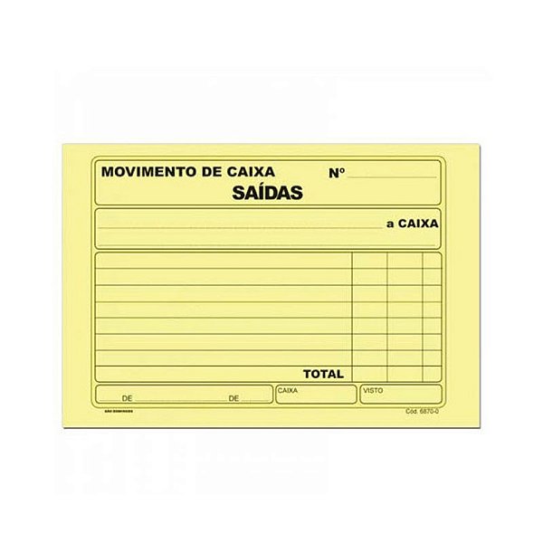 Impresso Movimento De Caixa Saida Amarelo 100fls
