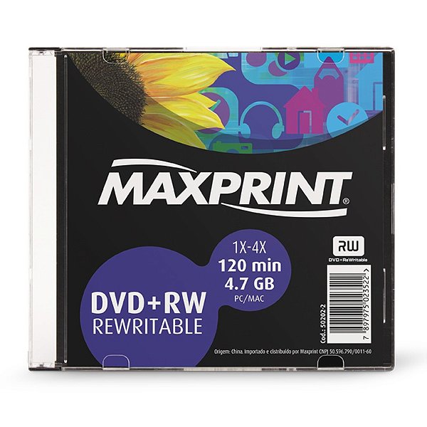 DVD-RW  Regravável 4.7GB Slim Maxprint