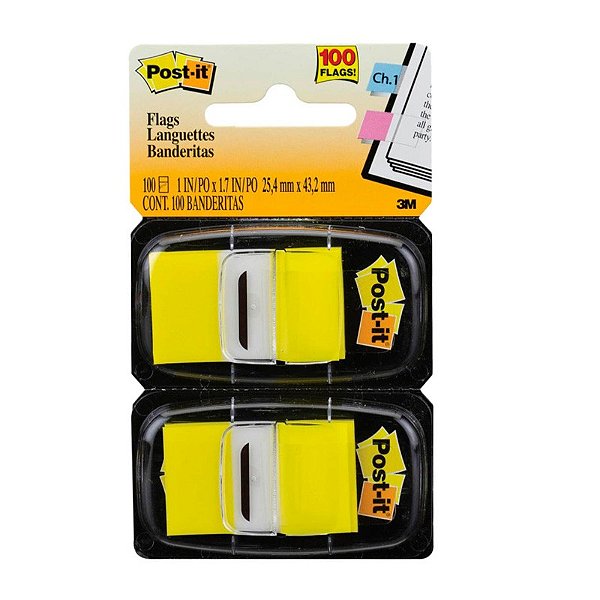 Bloco Adesivo Post-it 3M Flags Amarelo