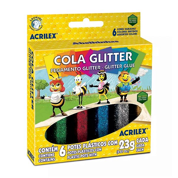Cola Glitter 6 Cores Acrilex