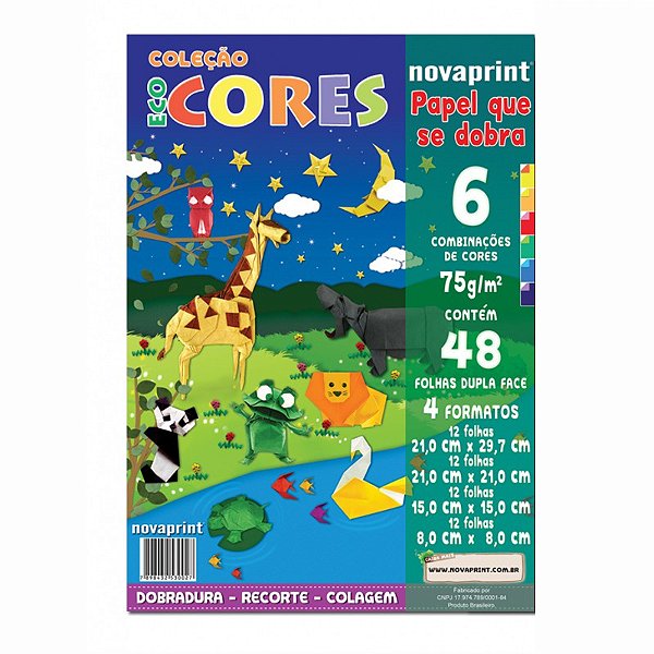 Papel Ecocores Dobradura 48Fls Novaprint