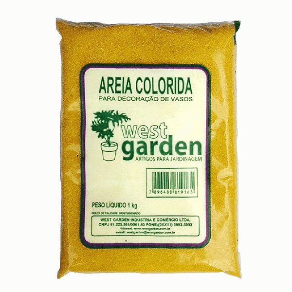 Areia Colorida Amarela 1KG West Garden