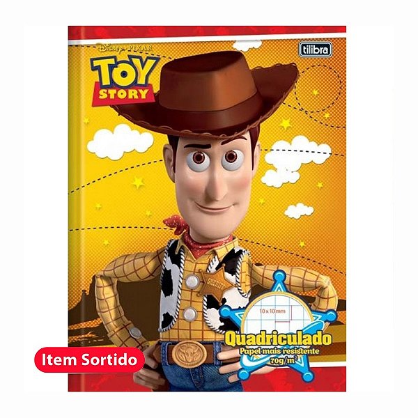 Caderno Quadriculado Brochura 1x1cm 40Fls Toy Story Tilibra