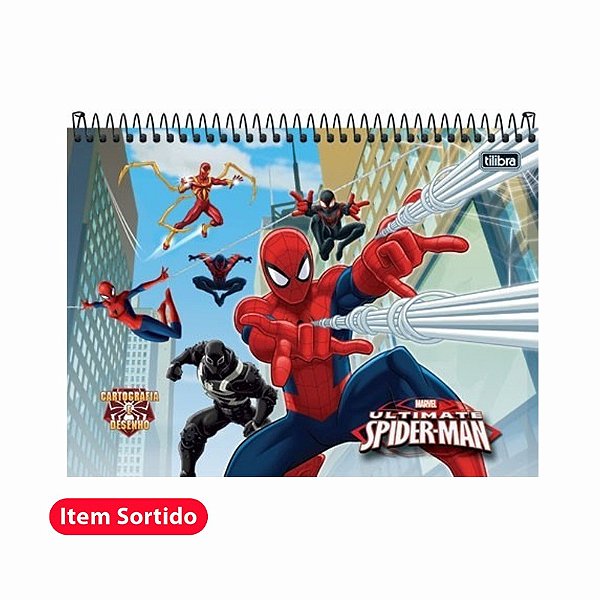 Caderno Cartografia Espiral Alto 40Fls Spider Man Tilibra