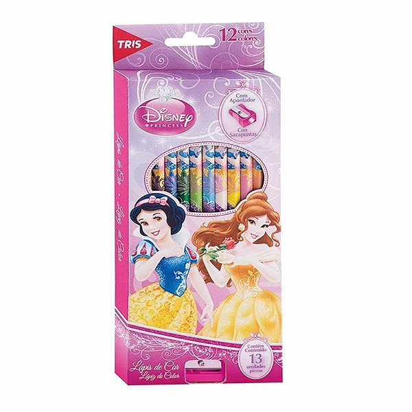 Lápis de Cor 12 Cores Princesas Tris