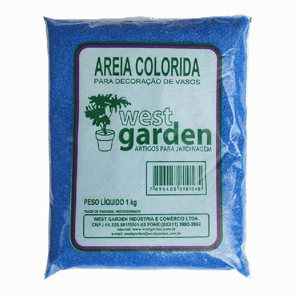 Areia Colorida Azul 1KG West Garden