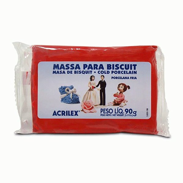 Massa de Biscuit 90g Vermelho Acrilex
