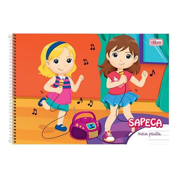 Caderno Capa Dura Meia Pauta 40Fls Sapeca Feminino Tilibra