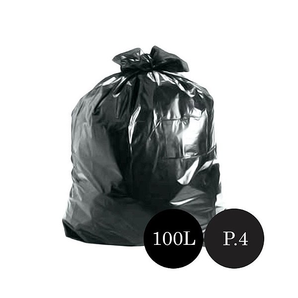 Saco de Lixo Preto P.4 100LTS PCT C/100 UN