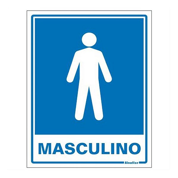 Placa para Sinalização de Poliestireno 15x20cm Sanitário Masculino 220AD