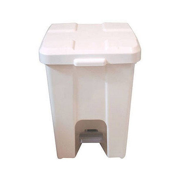 Lixeira Plástica Branca Quadrada c/Pedal 30 Litros