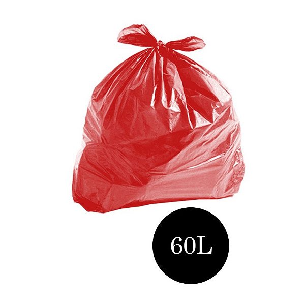 Saco de Lixo Comum Vermelho 60LTS PCT C/100 UN
