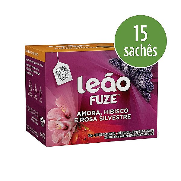 Chá Leão Rosa Silvestre, Hibisco e Amora 15 Sachês