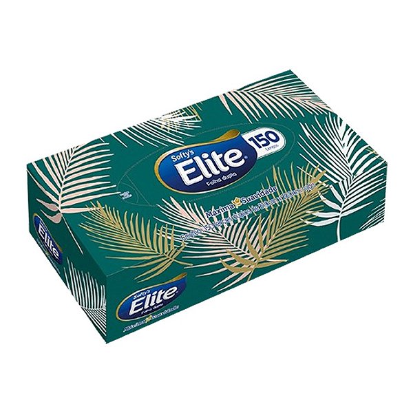 Lenço de Papel Descartável Folha Dupla Elite Softy's CX com 150 Unidades